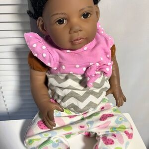 Paradise Galleries Reborn African American Black Toddler Doll Chantilly